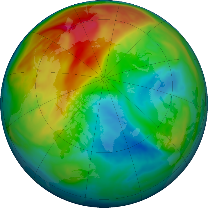 Arctic ozone map for 29 December 2020